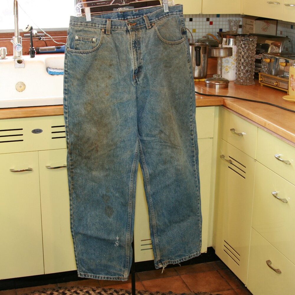 Retro Members Mark Denim Jeans Men's Workwear Distressed